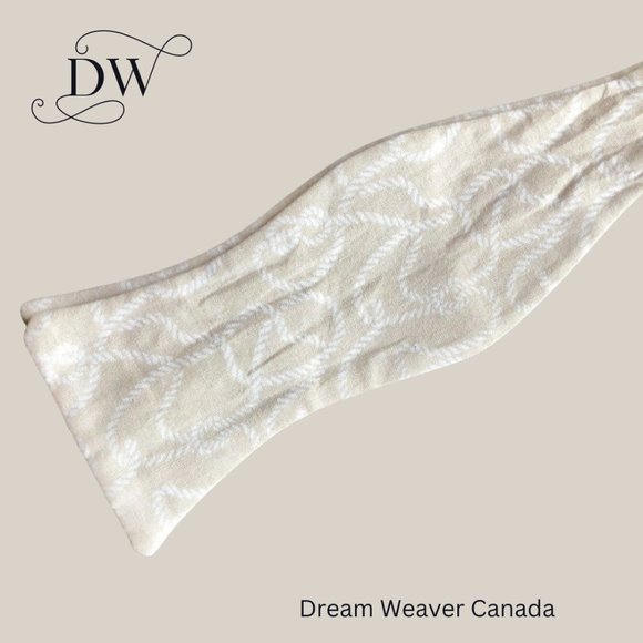 Ropes Nautical Bow Tie | Cream Ropes on Beige - Picture 4 of 5